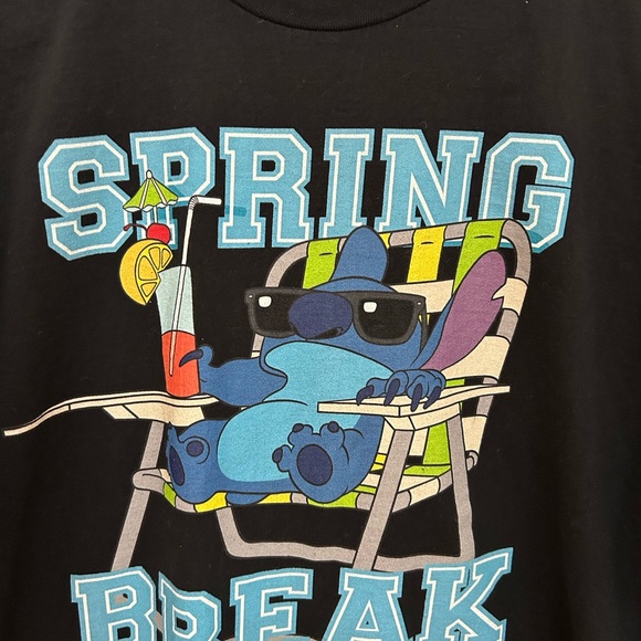 Disney Stitch Beach Chair Chill Spring Break Graphic T-Shirt Size XXL - Picture 3 of 6